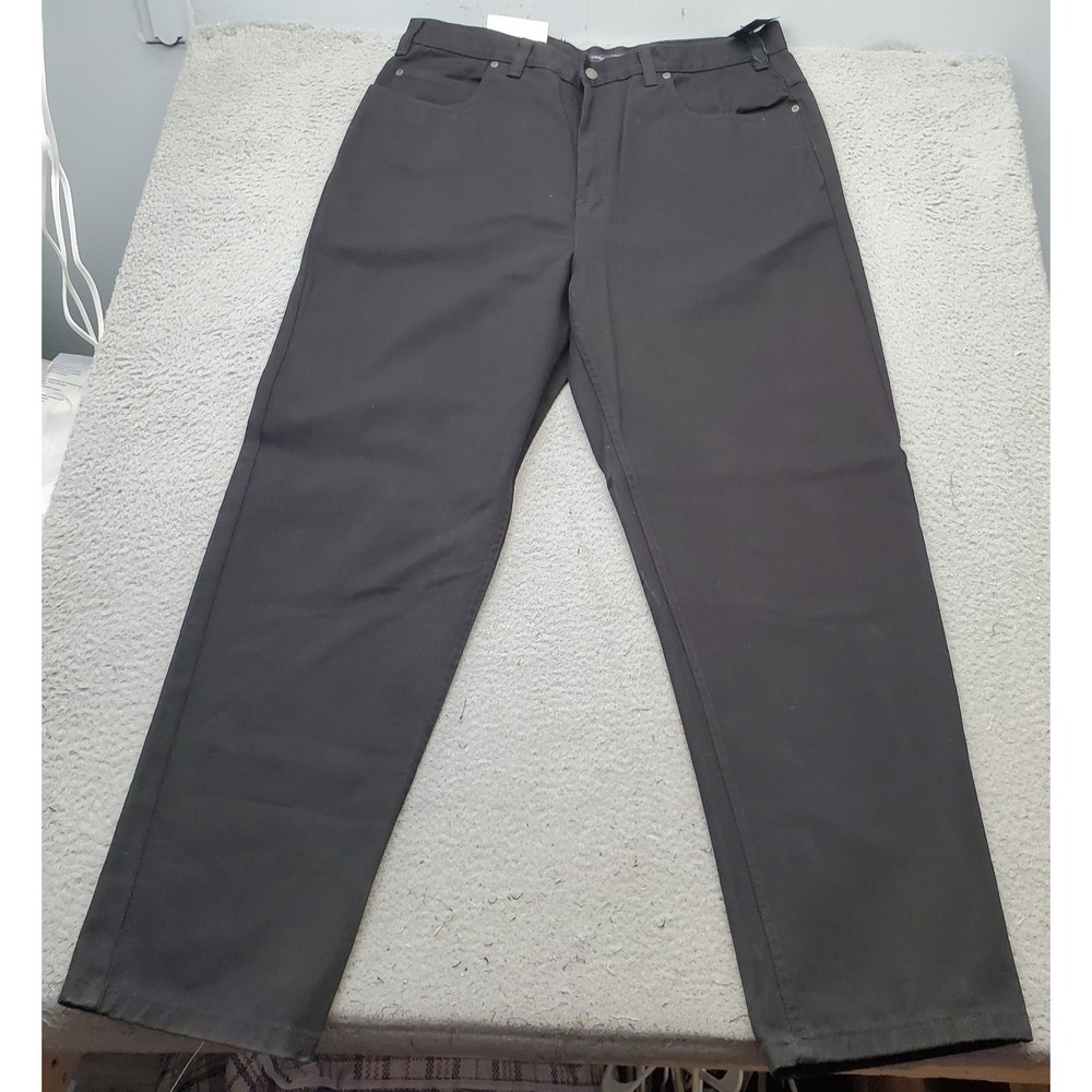 Canyon Ridge Jeans Men 40/34 Black Denim Loose Fit Natural Waist Comfort Tapered